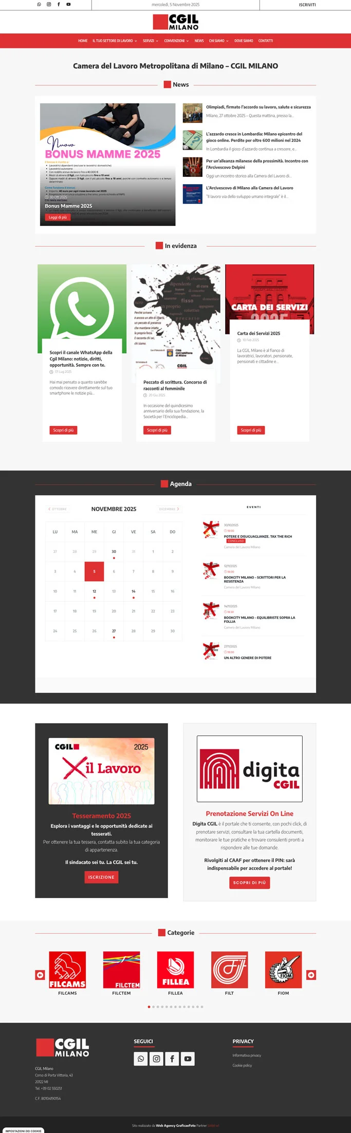 Sito Web CGIL Milano